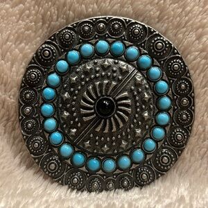 Vintage Faux Turquoise Belt Buckle